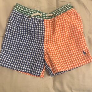 Polo by Ralph Lauren Green and White Gingham Shorts